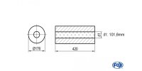 FOX Uni-Schalldämpfer rund ohne Stutzen - Abwicklung...