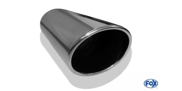 FOX welding tailpipe Typ 44 129x106 mm / length: 300 mm - oval / rolled up / 19° beveled / with elongated Tulpe