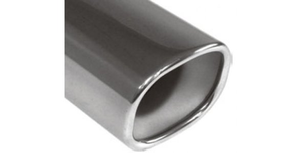 FOX welding tailpipe Typ 71 78x75 mm / length: 300 mm - rectangular rounded / rolled up / 15°beveled / with Absorber