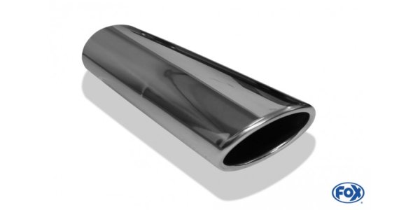 FOX welding tailpipe Typ 44 106 x 71 mm / length: 300 mm - oval / rolled up / 29° beveled / with elongated Tulpe