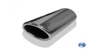 FOX welding tailpipe Typ 44 86x54 mm / Total length: 200 mm - oval / rolled up / 29° beveled / with elongated tulip (length ca. 110mm)