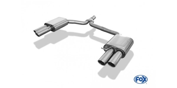 FOX Endschalldämpfer rechts/links zweiflutig inkl. Y-Adapterrohr Ø65mm innen - 2x88x74 Typ 32 rechts/links - Audi A4 B8 Limousine/Avant (+S-Line)