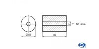 FOX Uni-Schalldämpfer rund ohne Stutzen - Abwicklung...