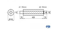 FOX Uni-Schalldämpfer rund mit Stutzen - Abwicklung...