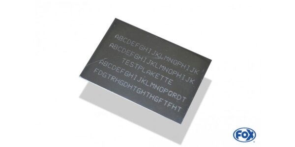 FOX weld-on sticker with Schrift - 70x100mm Please enter your desired text in capital letters (max. 5 lines with 20 characters each)