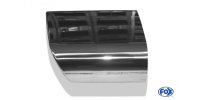 FOX welding tailpipe Typ 49 220x85 mm / length: 210 mm - flat oval / rolled up / 25° beveled to unten/ to right 15° beveled