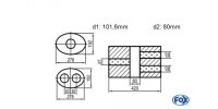 FOX Uni-Silencer oval double flow with chamber - Abw. 754...