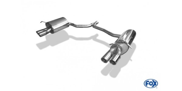 FOX final silencer right/left incl. Y-connecting tube - 2x70 Typ 16 right/left - Mercedes C-Class 4-Cylinder Coupe C204