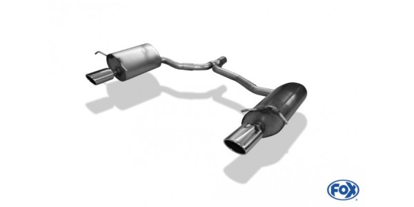 FOX final silencer right/left incl. Y-connecting tube - 115x85 Typ 32 right/left - Mercedes C-Class 4-Cylinder Coupe C204