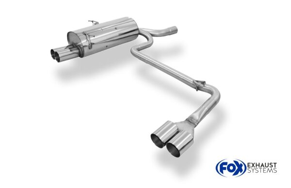 FOX Endschalldämpfer einflutig auf original MSD 2x76 Typ 10 - BMW E46 320/323/328