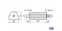 FOX Uni-Schalldämpfer Trapezoid mit Stutzen -...