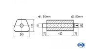 FOX Uni-Schalldämpfer Trapezoid mit Stutzen -...