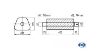 FOX Uni-Schalldämpfer Trapezoid mit Stutzen -...