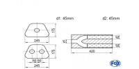 FOX Uni-Schalldämpfer trapezoid zweiflutig mit Hose...