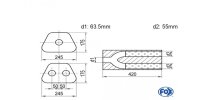 FOX Uni-Schalldämpfer trapezoid zweiflutig mit Hose...