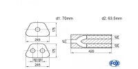 FOX Uni-Schalldämpfer trapezoid zweiflutig mit Hose...