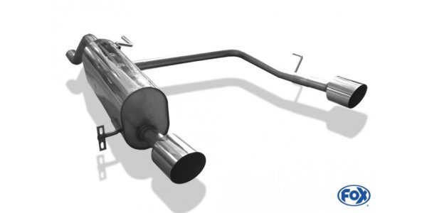 FOX Endschalldämpfer Ausgang rechts/links - 1x100 Typ 14 rechts/links - Opel Corsa D (NRE-Edition Stoßstange)