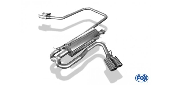 FOX Final Silencer Sidepipe, exit right and left on car 2x90 Typ 16 - 11-16 Ford Ranger 4x4 double cabin