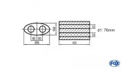 FOX Uni-Schalldämpfer oval zweiflutig - Abwicklung...
