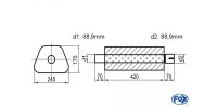 FOX Uni-Schalldämpfer Trapezoid mit Stutzen -...