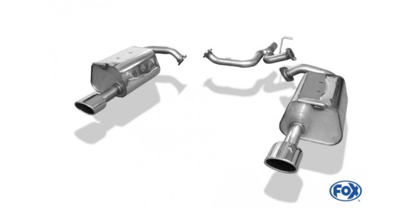 FOX final silencer right/left with Y-connecting tube - 115x85 Typ 32 right/left - Mazda 6 GG/GY (w/o Facelift / w/o AWD)