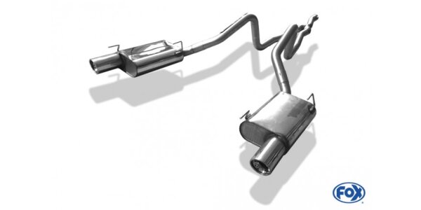 FOX Final Silencer with Y-connecting tube 1x90 Typ 17 - Ford Mustang Coupe