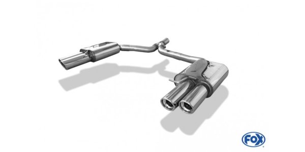 FOX Endschalldämpfer rechts/links zweiflutig inkl. Y-Adapterrohr Ø65mm innen - 2x90 Typ 17 rechts/links - Audi A5 8T Coupe (+S-Line)