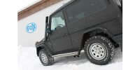 FOX Endschalldämpfer Ausgang seitlich - 2x115x85 Typ 38 (2x nach links abgeschrägt) - Mercedes G-Klasse 463 (mit Trittbrett)