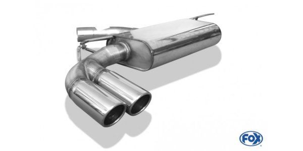 FOX final silencer one-sided - 2x90 Typ 16 - VW Beetle 1,4L 16 (5C) Coupe/Cabrio (rigid rear axle)