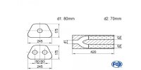 FOX Uni-Schalldämpfer trapezoid zweiflutig mit Hose...