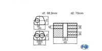 FOX Uni-Schalldämpfer Trapezoid zweiflutig mit...
