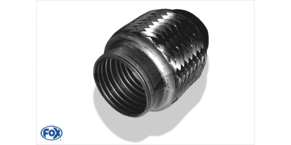 FOX Flexible tube Interlock - Ø45mm inside - length: 100mm Interior consists of stainless steel corrugated pipe - Outer shell is stainless steel mesh