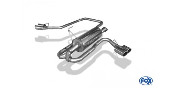 FOX Final Silencer Sidepipe, exit right and left 2x90 Typ 16 - Nissan Navara D40 3,0 dCi