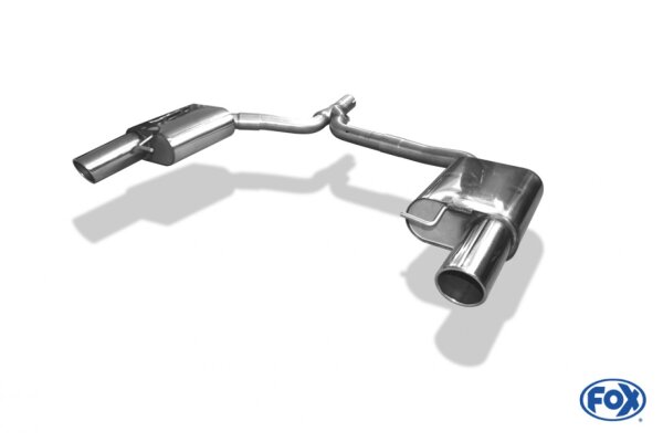 FOX Endschalldämpfer einflutig inkl. Y-Adapterrohr Ø55mm innen 1x100 Typ 16 - Audi A4 B8 Limousine/Avant (+S-Line)