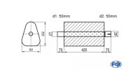 FOX Uni-Silencer triangular with Nozzle - completion 725...