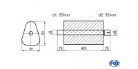 FOX Uni-Silencer triangular with Nozzle - completion 725...