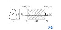 FOX Uni-Silencer triangular with Nozzle - completion 725...