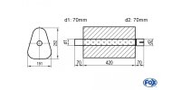 FOX Uni-Silencer triangular with Nozzle - completion 725...