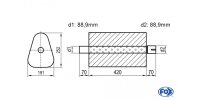 FOX Uni-Silencer triangular with Nozzle - completion 725...