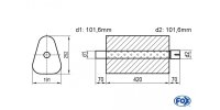 FOX Uni-Silencer triangular with Nozzle - completion 725...