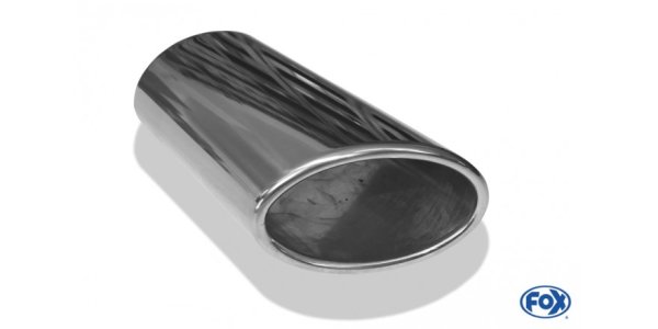 FOX welding tailpipe Typ 38 - left 106x71 mm / length: 200 mm - oval - sideways left beveled / rolled up / without absorbers