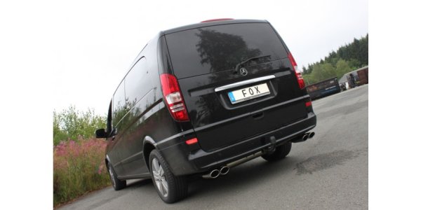 FOX final silencer across exit right/left incl. connecting tube - 2x115x85 Typ 32 right/left - Mercedes Vito/Viano W639 Compact