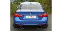 FOX final silencer 435i/440i Look across exit right/left - 2x80 Typ 16 right/left - BMW F32 420d Coupe M-Package (Rieger Heckschürzeninserts)