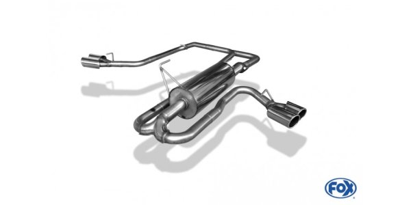 FOX Endschalldämpfer Sidepipe, Ausgang rechts und links am Fahrzeug - 2x90 Typ 16 rechts/links - Nissan Navara D40 2,5 dCi