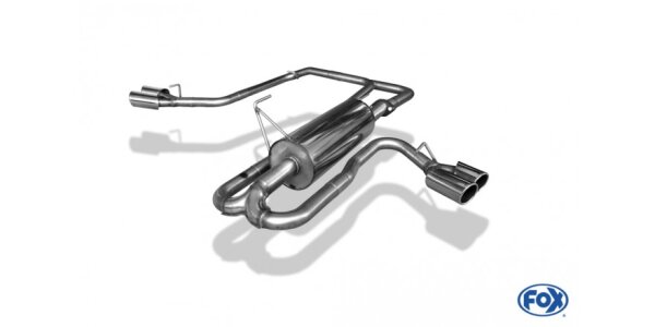 FOX Endschalldämpfer Sidepipe, rechts und links am Fahrzeug 2x90 Typ 16 - Nissan Navara D40 2,5 dCi