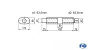 FOX Uni-Schalldämpfer oval mit Kammer + Stutzen -...