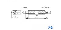 FOX Uni-Schalldämpfer oval mit Kammer + Stutzen -...
