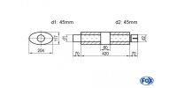 FOX Uni-Schalldämpfer Oval mit Kammer + Stutzen -...