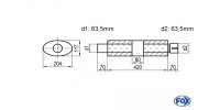 FOX Uni-Silencer Oval with chamber + Nozzle - Abw. 525...