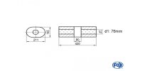 FOX Uni-Schalldämpfer Oval ohne Stutzen mit Kammer -...